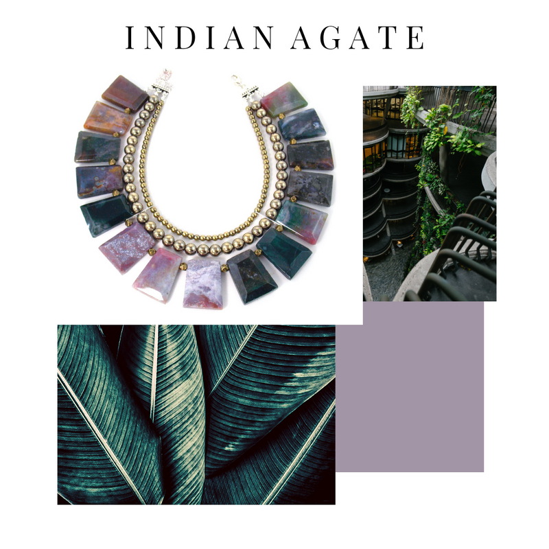 Multicolor Indian Agate Bib Statement Necklace - KMagnifiqueDesigns